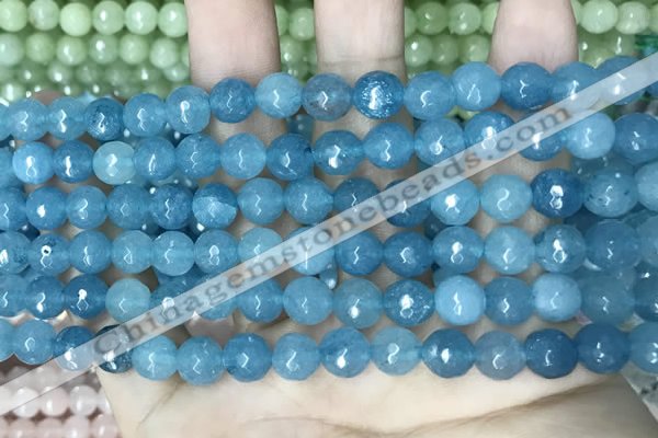 CCN5657 15 inches 8mm faceted round candy jade beads