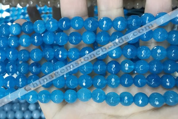 CCN5663 15 inches 8mm faceted round candy jade beads