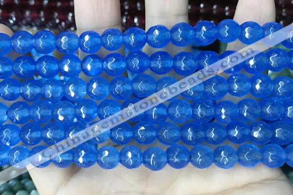 CCN5664 15 inches 8mm faceted round candy jade beads