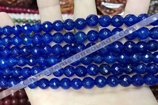 CCN5665 15 inches 8mm faceted round candy jade beads