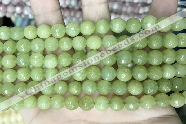 CCN5670 15 inches 8mm faceted round candy jade beads