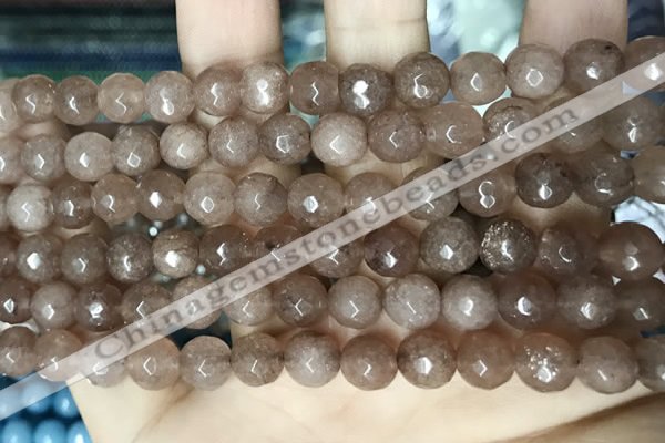 CCN5680 15 inches 8mm faceted round candy jade beads