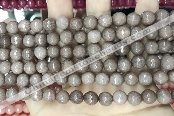 CCN5687 15 inches 8mm faceted round candy jade beads