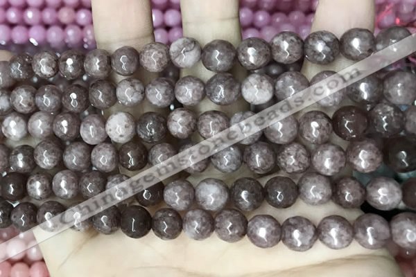 CCN5691 15 inches 8mm faceted round candy jade beads