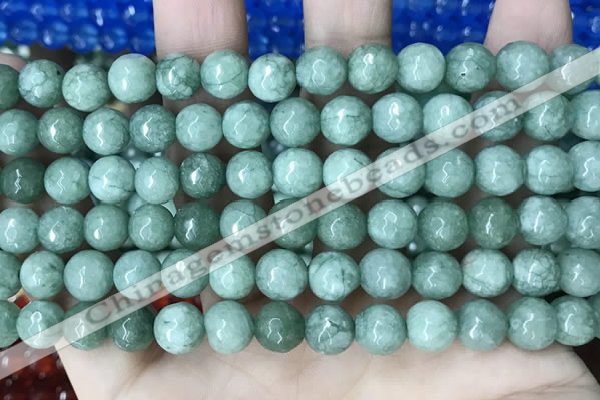 CCN5694 15 inches 8mm faceted round candy jade beads