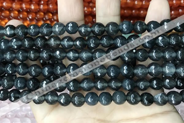 CCN5701 15 inches 8mm faceted round candy jade beads