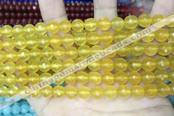 CCN5706 15 inches 8mm faceted round candy jade beads