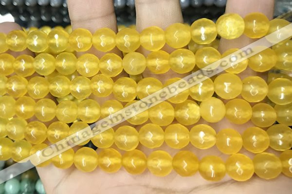 CCN5708 15 inches 8mm faceted round candy jade beads