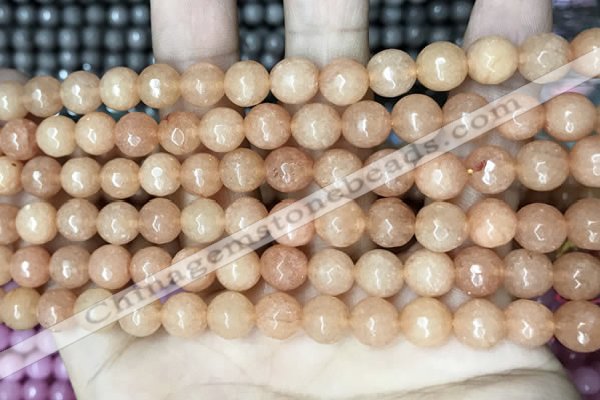 CCN5710 15 inches 8mm faceted round candy jade beads