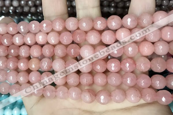 CCN5714 15 inches 8mm faceted round candy jade beads