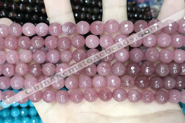 CCN5716 15 inches 8mm faceted round candy jade beads