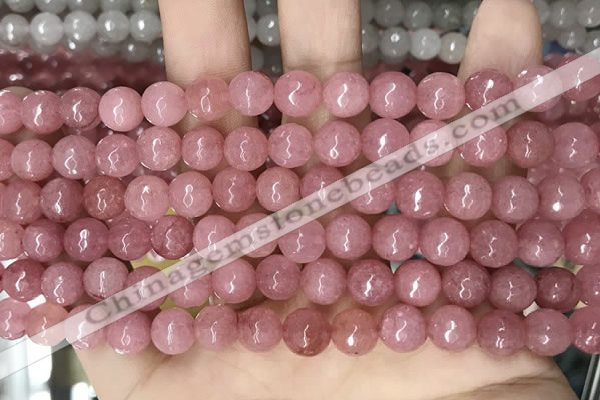 CCN5717 15 inches 8mm faceted round candy jade beads