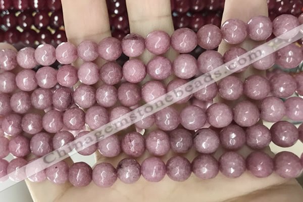 CCN5718 15 inches 8mm faceted round candy jade beads