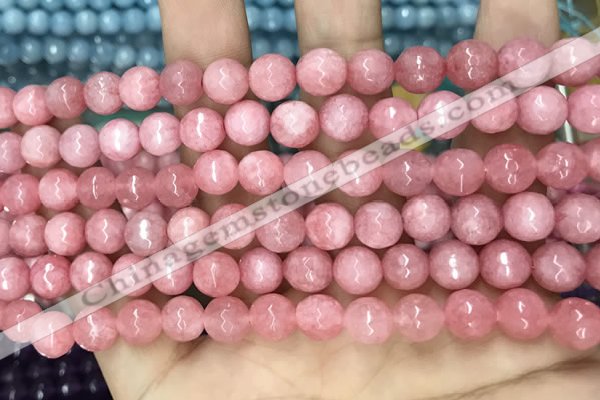 CCN5724 15 inches 8mm faceted round candy jade beads