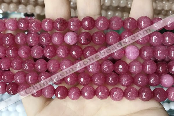 CCN5727 15 inches 8mm faceted round candy jade beads
