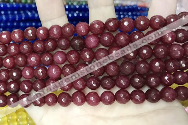 CCN5729 15 inches 8mm faceted round candy jade beads