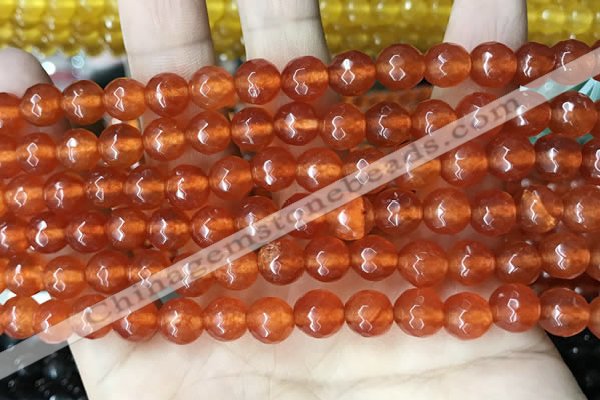 CCN5734 15 inches 8mm faceted round candy jade beads