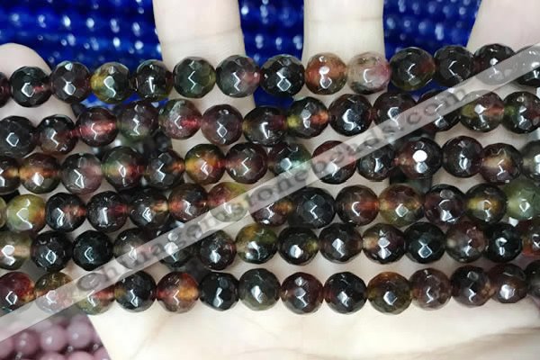 CCN5745 15 inches 8mm faceted round candy jade beads