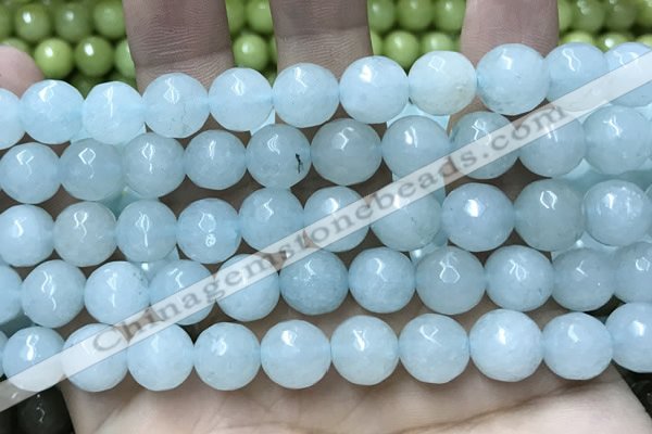 CCN5780 15 inches 10mm faceted round candy jade beads