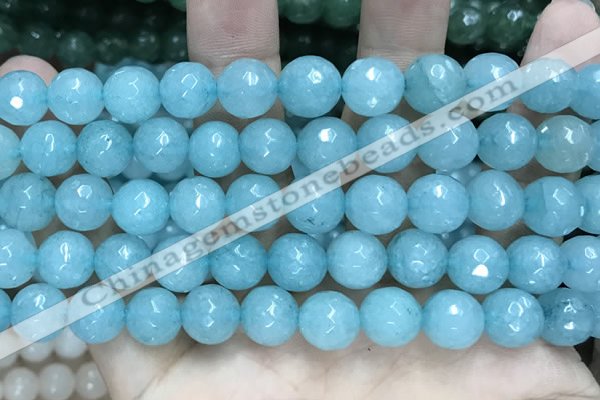 CCN5781 15 inches 10mm faceted round candy jade beads