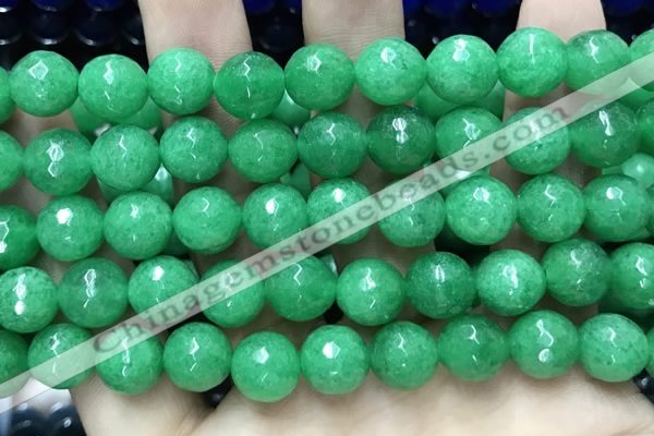 CCN5787 15 inches 10mm faceted round candy jade beads