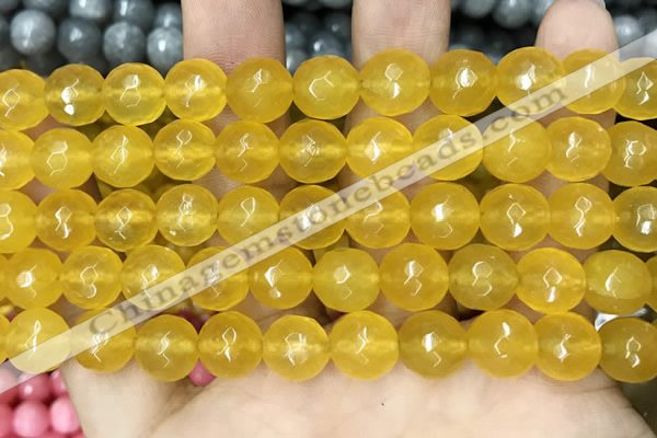 CCN5794 15 inches 10mm faceted round candy jade beads