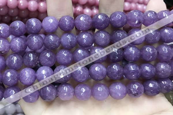 CCN5797 15 inches 10mm faceted round candy jade beads