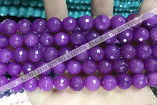 CCN5798 15 inches 10mm faceted round candy jade beads