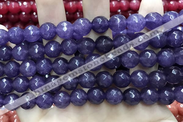 CCN5799 15 inches 10mm faceted round candy jade beads