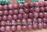 CCN5803 15 inches 10mm faceted round candy jade beads