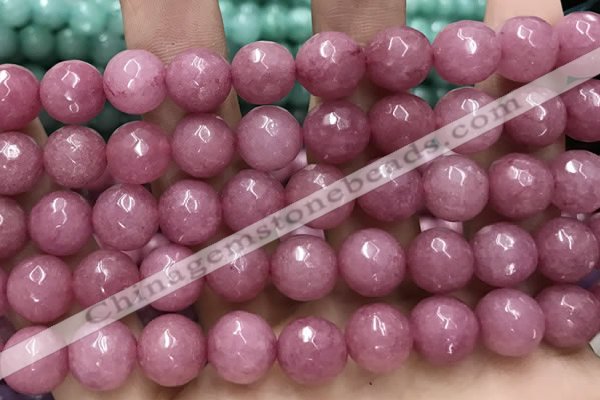 CCN5803 15 inches 10mm faceted round candy jade beads