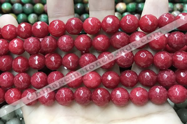 CCN5811 15 inches 10mm faceted round candy jade beads