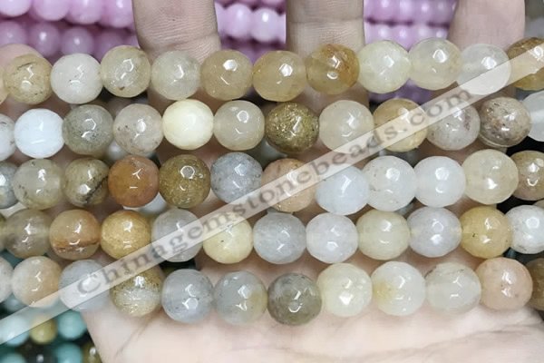 CCN5823 15 inches 10mm faceted round candy jade beads