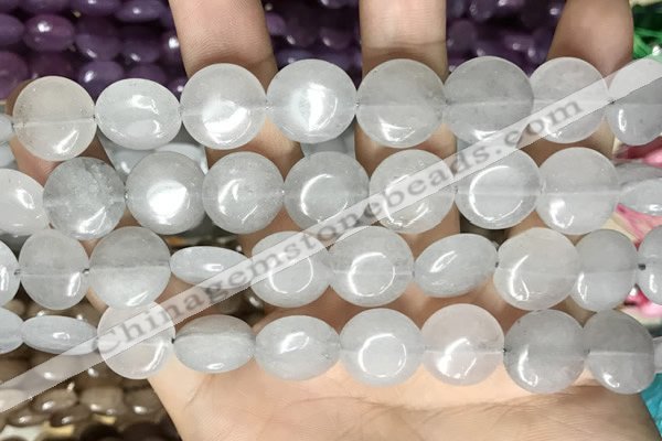 CCN5855 15 inches 15mm flat round candy jade beads Wholesale