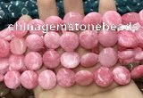 CCN5880 15 inches 15mm flat round candy jade beads Wholesale