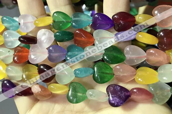 CCN5942 15 inches 12*12mm heart candy jade beads Wholesale