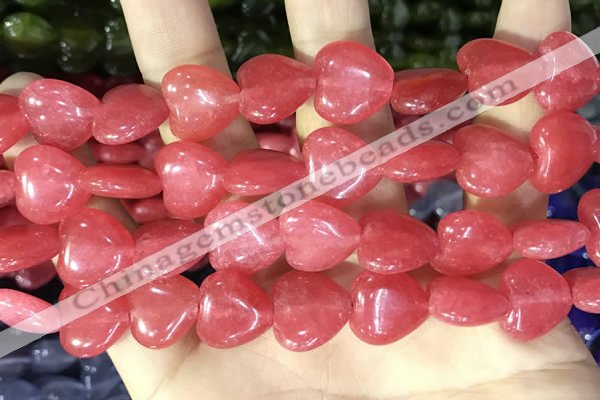 CCN5952 15 inches 14*14mm heart candy jade beads Wholesale