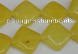 CCN596 15.5 inches 15*15mm diamond candy jade beads wholesale