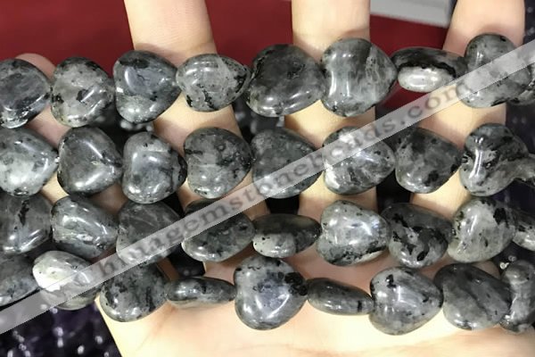 CCN5963 15 inches 14*14mm heart black labradorite beads Wholesale