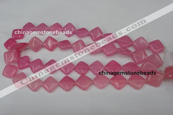 CCN597 15.5 inches 15*15mm diamond candy jade beads wholesale