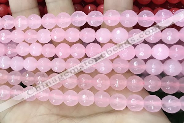 CCN6303 15.5 inches 8mm faceted round candy jade beads Wholesale