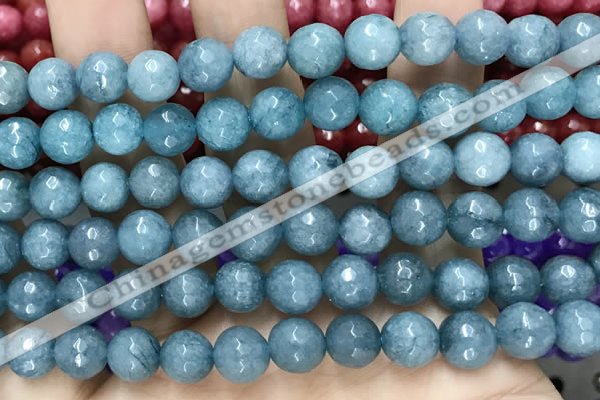 CCN6320 15.5 inches 8mm faceted round candy jade beads Wholesale