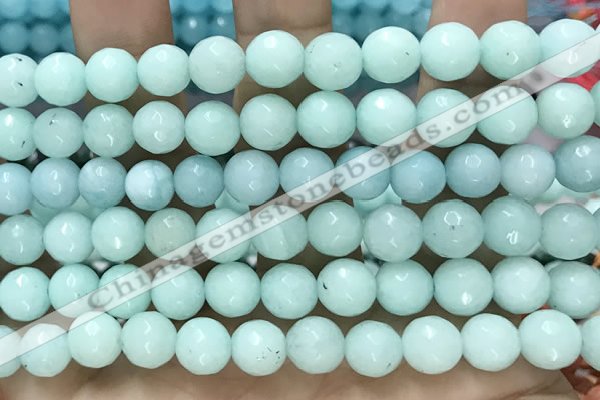 CCN6323 15.5 inches 8mm faceted round candy jade beads Wholesale