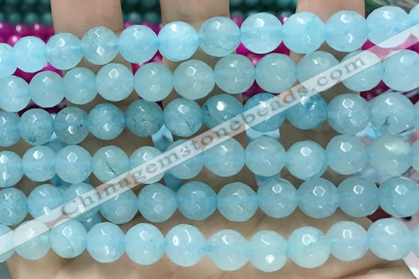 CCN6324 15.5 inches 8mm faceted round candy jade beads Wholesale