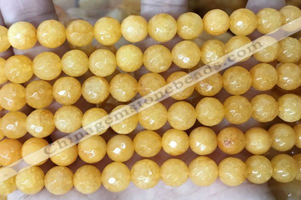 CCN6344 6mm, 8mm, 10mm, 12mm & 14mm faceted round candy jade beads