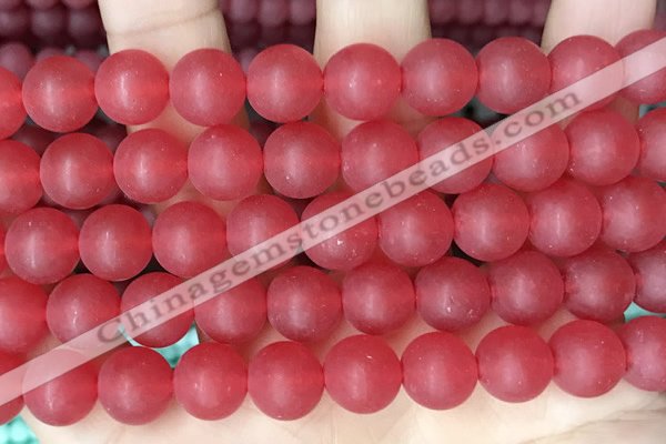 CCN6361 15.5 inches 6mm, 8mm, 10mm & 12mm round matte candy jade beads