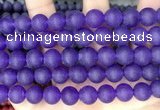 CCN6363 15.5 inches 6mm, 8mm, 10mm & 12mm round matte candy jade beads