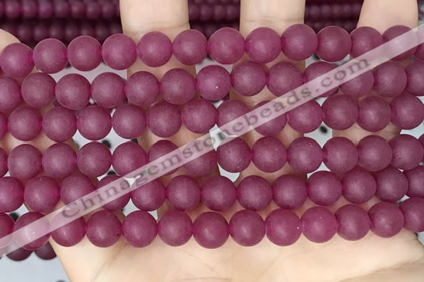 CCN6371 15.5 inches 6mm, 8mm, 10mm & 12mm round matte candy jade beads