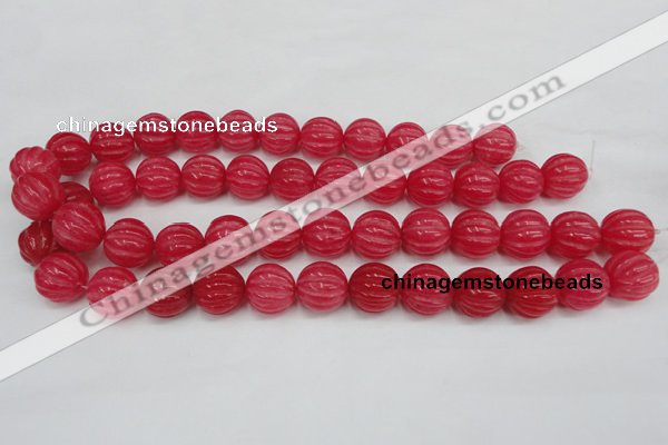 CCN677 15.5 inches 16mm carved round candy jade beads wholesale