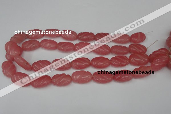 CCN681 15.5 inches 15*23mm carved oval candy jade beads wholesale